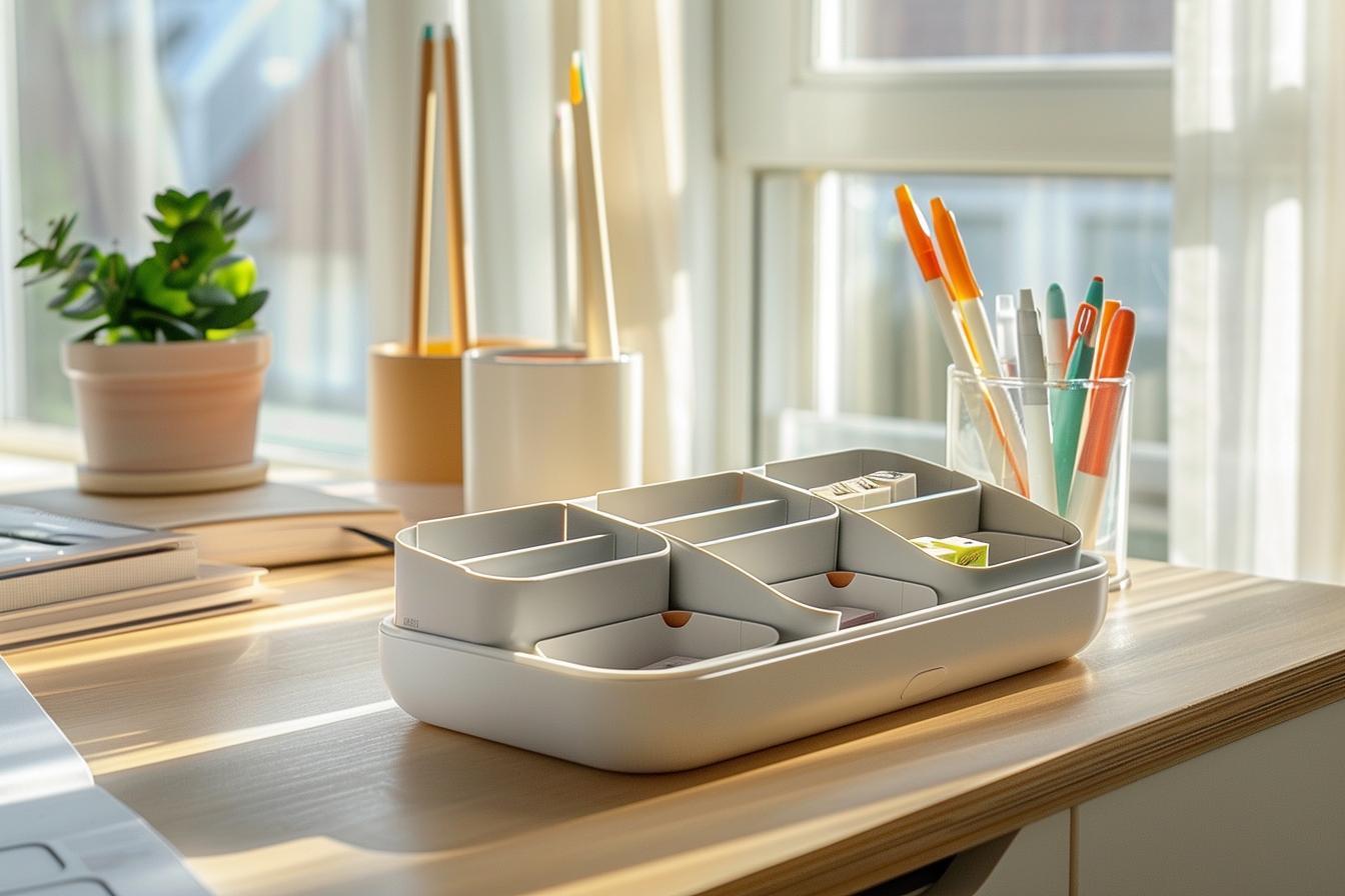 Alt d'image: "Vue d'un coin bureau compact et fonctionnel aménagé dans un petit appartement, optimisant l'espace pour travailler confortablement.